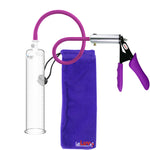 Ultima Silver Purple Penis Pump | Silicone Grip, Silicone Hose | 9" Length - 2.00" Cylinder Diameter