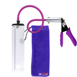 Ultima Silver Purple Penis Pump | Silicone Grip, Silicone Hose - 12" x 2.1" Thick-Walled Cylinder