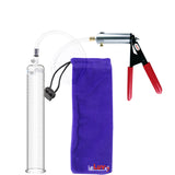 Ultima Silver Red Penis Pump | Rubber Grip, Clear Hose | 12" x 1.65" Cylinder 