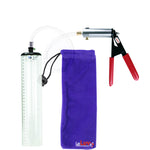 Ultima Silver Red Penis Pump | Rubber Grip, Clear Hose - 12" x 1.9" Thick-Walled Cylinder
