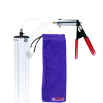Ultima Silver Red Penis Pump | Rubber Grip, Clear Hose - 12" x 2.1" Thick-Walled Cylinder