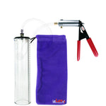 Ultima Silver Red Penis Pump | Rubber Grip, Clear Hose - 12" x 2.3" Thick-Walled Cylinder