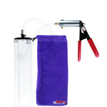 Ultima Silver Red Penis Pump | Rubber Grip, Clear Hose - 12" x 2.5" Thick-Walled Cylinder