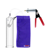 Ultima Silver Red Penis Pump | Rubber Grip, Clear Hose | 12" x 2.50" Cylinder