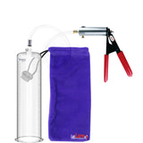 Ultima Silver Red Penis Pump | Rubber Grip, Clear Hose | 12" x 2.875" Cylinder