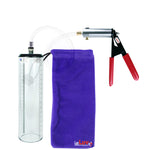 Ultima Silver Red Penis Pump | Rubber Grip, Clear Hose - 9" x 2.3" Thick-Walled Cylinder