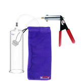 Ultima Silver Red Penis Pump | Rubber Grip, Clear Hose | 9" x 2.875" Cylinder