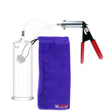 Ultima Silver Red Penis Pump | Rubber Grip, Clear Hose | 9" x 3.00" Cylinder