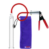 Ultima Silver Red Penis Pump | Rubber Grip, Silicone Hose | 12" x1.35" Cylinder