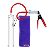 Ultima Silver Red Penis Pump | Rubber Grip, Silicone Hose | 12" x 2.00" Cylinder