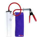 Ultima Silver Red Penis Pump | Rubber Grip, Silicone Hose - 12" x 2.1" Thick-Walled Cylinder