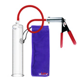 Ultima Silver Red Penis Pump | Rubber Grip, Silicone Hose | 12" x 2.125" Cylinder