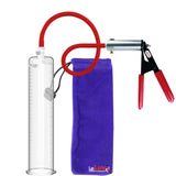 Ultima Silver Red Penis Pump | Rubber Grip, Silicone Hose | 12" x 2.25" Cylinder
