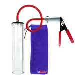 Ultima Silver Red Penis Pump | Rubber Grip, Silicone Hose - 12" x 2.3" Thick-Walled Cylinder