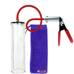 Ultima Silver Red Penis Pump | Rubber Grip, Silicone Hose - 12" x 2.7" Thick-Walled Cylinder