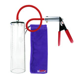 Ultima Silver Red Penis Pump | Rubber Grip, Silicone Hose - 12" x 2.9" Thick-Walled Cylinder