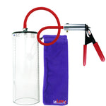 Ultima Silver Red Penis Pump | Rubber Grip, Silicone Hose - 12" x 3.1" Thick-Walled Cylinder
