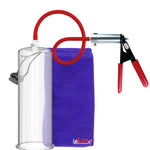 Ultima Silver Red Penis Pump | Rubber Grip, Silicone Hose | 12" x 3.50" Cylinder