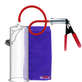 Ultima Silver Red Penis Pump | Rubber Grip, Silicone Hose | 12" x 3.50" Cylinder