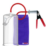 Ultima Silver Red Penis Pump | Rubber Grip, Silicone Hose | 12" x 5.00" Cylinder 