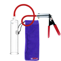 Ultima Silver Red Penis Pump | Rubber Grip, Silicone Hose | 9" x 2.00" Cylinder
