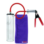 Ultima Silver Red Penis Pump | Rubber Grip, Silicone Hose - 9" x 2.3" Thick-Walled Cylinder