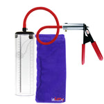 Ultima Silver Red Penis Pump | Rubber Grip, Silicone Hose - 9" x 2.5" Thick-Walled Cylinder