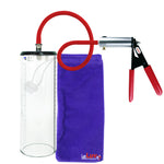 Ultima Silver Red Penis Pump | Rubber Grip, Silicone Hose - 9" x 3.1" Thick-Walled Cylinder
