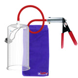 Ultima Silver Red Penis Pump | Rubber Grip, Silicone Hose | 9" x 4.50" Cylinder 