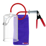 Ultima Silver Red Penis Pump | Rubber Grip, Silicone Hose | 9" x 5.00" Cylinder 