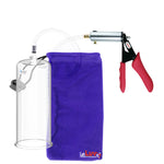 Silver Ultima Penis Pump | Red Silicone Grip, Clear Hose | 9" Length - 3.70" Cylinder Diameter
