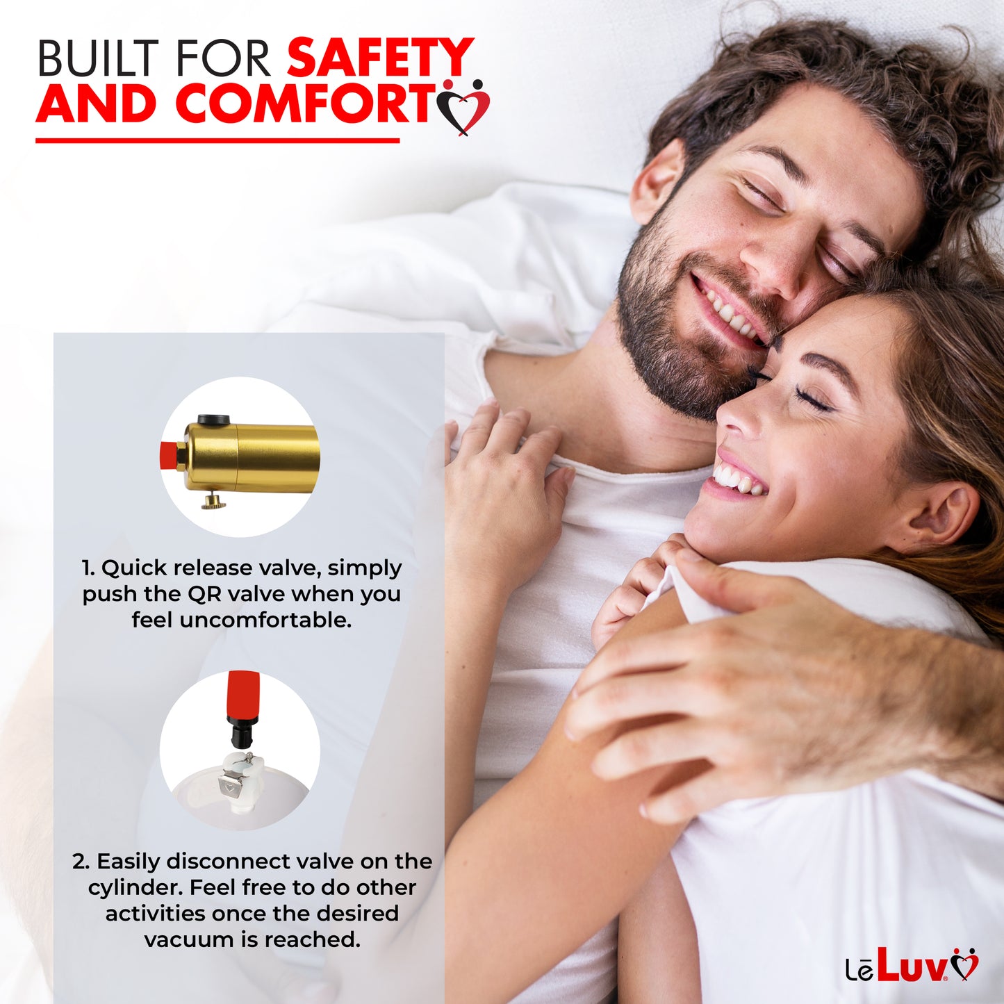 LeLuv® Ultima Penis Pump -  Ergonomic Silicone Grips and Clear Hose with Wide Flange Cylinders
