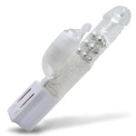 LeLuv Veiny 9" Rotating Rabbit Dildo Vibrator Toadstool Tip Clitoral Beads Quiet White