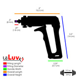 LeLuv Penis Pump Maxi Gray Handle, Clear Hose | 9" or 12" Length x 1.35"-5.0" Diameters | Gauge Options