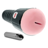 Male Masturbator Handheld Realistic STEALTH Texture in Black Case with Rechargable Vibrating Bullet