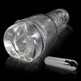 Male Masturbator Handheld Realistic ANUS Texture in Clear Case with Rechargable Vibrating Bullet