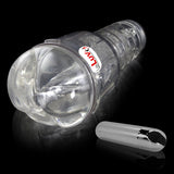 Male Masturbator Handheld Realistic BUNS Texture in Clear Case with Rechargable Vibrating Bullet