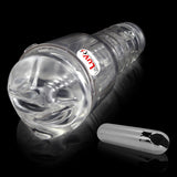 Male Masturbator Handheld Realistic LIPS Texture in Clear Case with Rechargable Vibrating Bullet