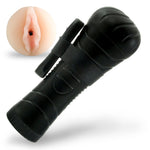 Compact Vibrating Male Masturbator Handheld Realistic VAGINA Texture in Black Case