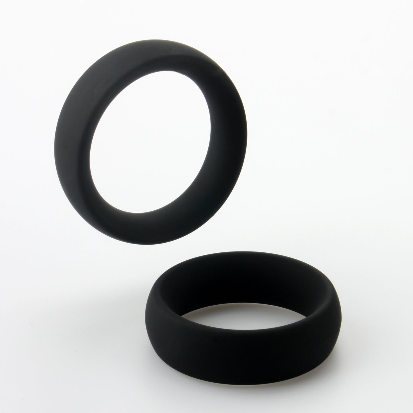 LeLuv Wide Oval Cock Ring 2-Pack - 45mm (1.8") and 51mm (2.0") Inner Diameters