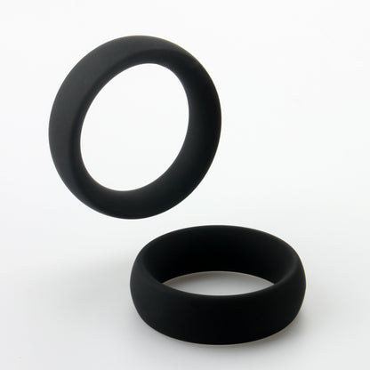 LeLuv Wide Oval Cock Ring 2-Pack - 45mm (1.8") and 51mm (2.0") Inner Diameters
