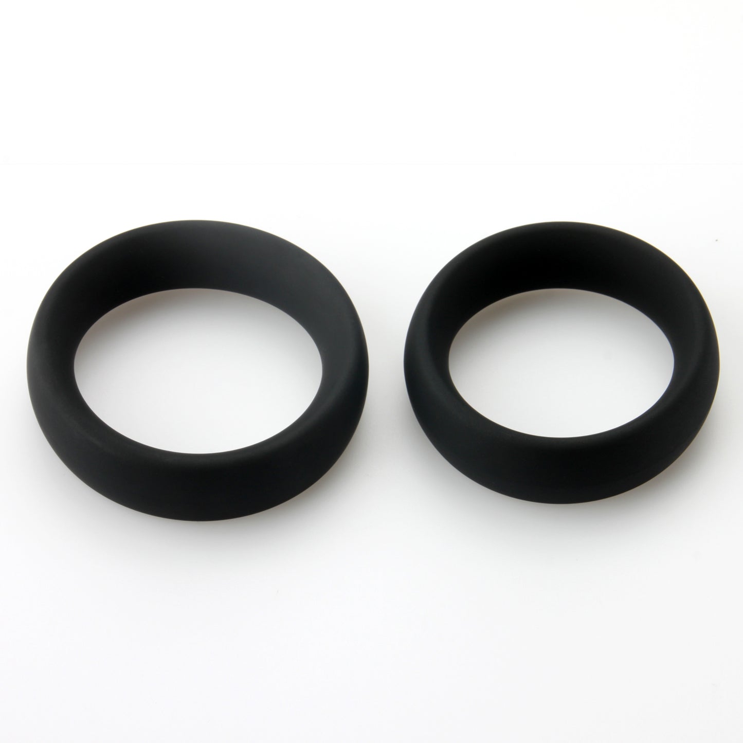 LeLuv Wide Oval Cock Ring 2-Pack - 45mm (1.8") and 51mm (2.0") Inner Diameters