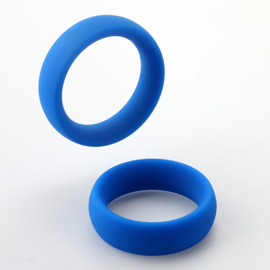 LeLuv Wide Oval Cock Ring 2-Pack - 45mm (1.8") and 51mm (2.0") Inner Diameters