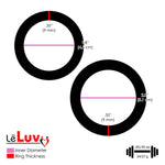 LeLuv Wide Oval Cock Ring 2-Pack - 45mm (1.8") and 51mm (2.0") Inner Diameters