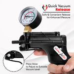 LeLuv JacVac Penis Pump - Swivel Handle + Gauge - 9" Thick Wall, No Flange Cylinder
