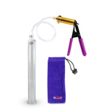 ULTIMA Purple Penis Pump Rubber Grips, Clear Hose 12" Length -1.35" Cylinder Diameter