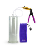 ULTIMA Purple Penis Pump Rubber Grips, Clear Hose 12" Length - 4.10" Cylinder Diameter