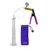 ULTIMA Purple Penis Pump Rubber Grips, Clear Hose with Gauge 12" x 1.50" Cylinder Diameter