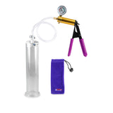 ULTIMA Purple Penis Pump Rubber Grips, Clear Hose with Gauge  2.125" Cylinder Diameter