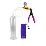 ULTIMA Purple Penis Pump Rubber Grips, Clear Hose with Gauge  2.25" Cylinder Diameter